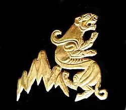 Leopard with mountain, Issyk Kurgan, 4th-3rd century BCE