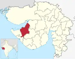 Location of district in Gujarat