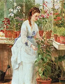 Young Lady in a Conservatory (1870-1880)