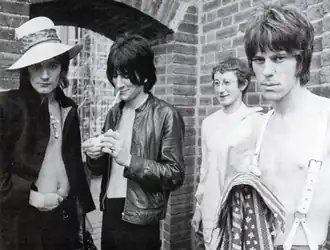 The band in 1968: (left to right) Rod Stewart, Ronnie Wood, Micky Waller and Jeff Beck.Photo by: Don Hunstein 1968