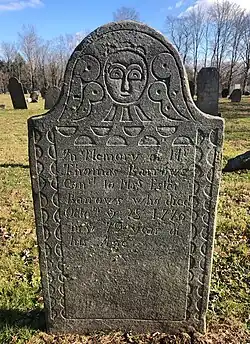 Gravestone carved by Jonathan Loomis of Coventry CT.