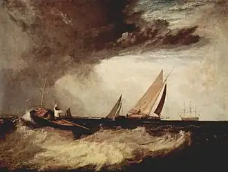 J. M. W. Turner, Shoeburyness Fishermen Hailing a Whitstable Hoy,  1809