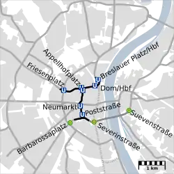 Map of the Inenstadttunnel in its final state 1970