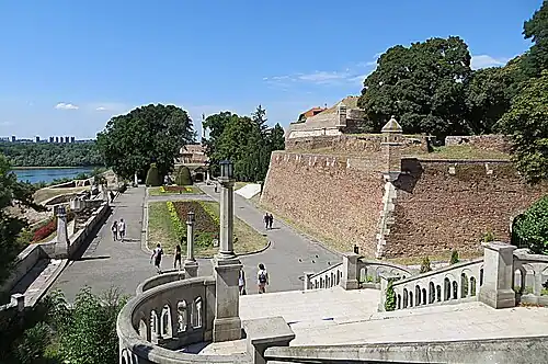 Big Staircase in Kalemegdan Park in Belgrade, 1928