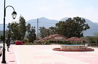 Kalo Nero square, with the railway station behind