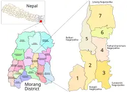 Kanepokhari in Morang District. Hoklabari VDC became Ward 1