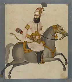 A late 18th-century portrait of Karim Khan Zand on horseback
