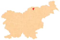 The location of the Municipality of Vuzenica