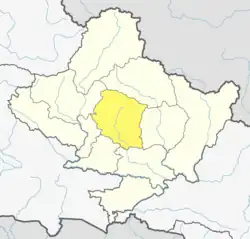 Location of Kaski (dark yellow) in Gandaki Province