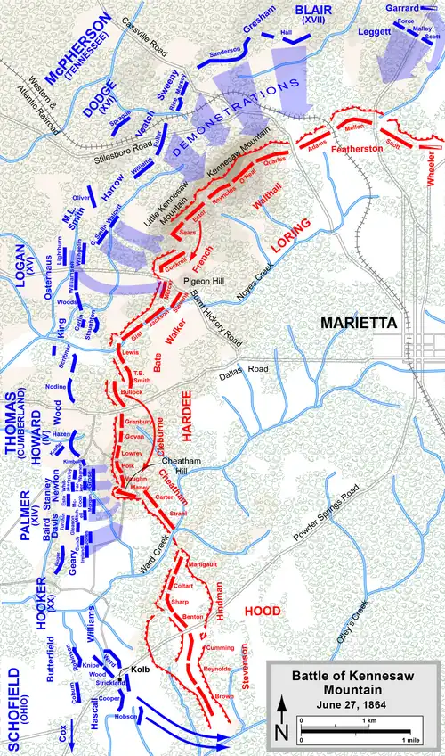 Map 2: Battle of Kennesaw Mountain, June 27, 1864.