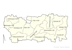 Khanakul-I CD block map showings GP areas