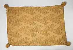 Cushion Cover, 17th century. Kongo textiles, Kongo peoples; The Kingdom of Kongo. Ethnographic Museum, Stockholm.