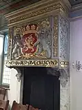 Coat of arms of the republic of the united Netherlands (after 1665). Fireplace of the Kruithuis (Delft).