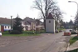 Centre of Kudlovice with a belfry