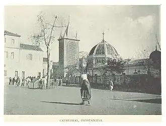 Hussein Bey Mosque in 1895 after it was converted to a Cathedral by the French occupation