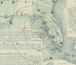 Image 11Surface weather map of the 1935 Labor Day hurricane moving up the west coast of Florida (from Tropical cyclone observation)