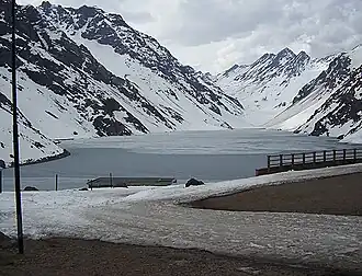 Laguna del Inca at 2,853&nbsp;m (9,360&nbsp;ft)