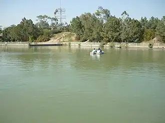 A view of lake in the park.