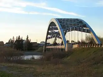 Bridge over the Montreal River with Latchford in the background.