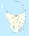 Map showing Latrobe LGA in Tasmania