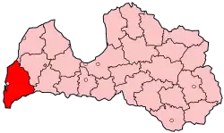 Location of Liepāja district