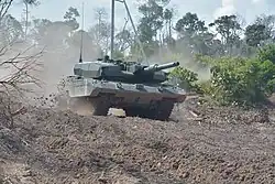 A Leopard 2RI on the field