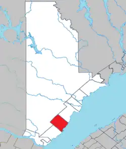 Location within La Haute-Côte-Nord RCM
