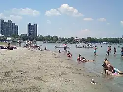 Lido beach on Veliko ratno ostrvo on Danube, Belgrade, Serbia.