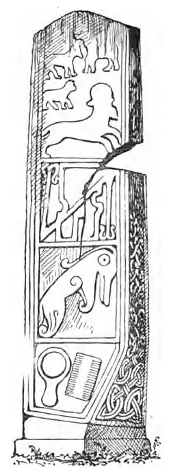 Early artwork showing several Celtic figures