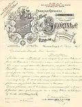 Letter on the company letterhead of C. Skoryna and Co., 1907