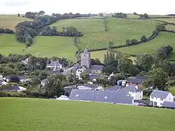 Llanfihangel y Creuddyn viewed from the north.