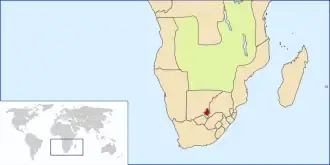 Location of Goshen in Southern Africa (1882–1883)