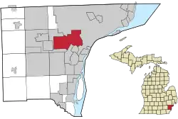 Location within Wayne County, Michigan