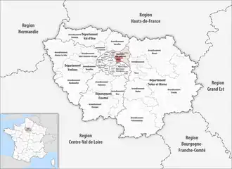 Location within the region Île-de-France