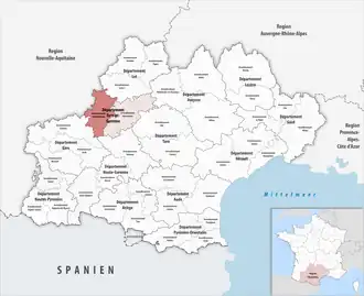 Location within the region Occitanie