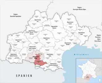 Location within the region Occitanie