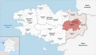 Location within the region Brittany