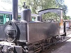 Steam locomotive at the railroad station