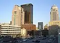 Many of Louisville's skyscrapers, from left: The Humana Building, PNC Tower, LG&E Center (distant) and 400 West Market