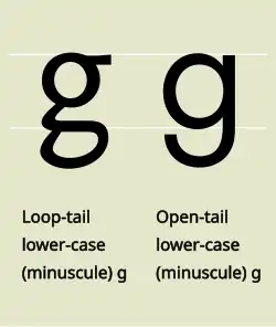 Image shows the two forms of the letter g