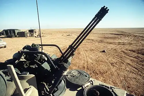 A close-up of the 20&nbsp;mm Vulcan cannon on the M163 VADS.