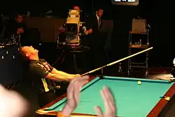 Mika Immonen after potting the final ball to win the Mosconi Cup
