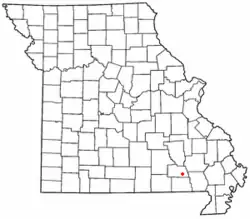 Location of Hunter in Missouri