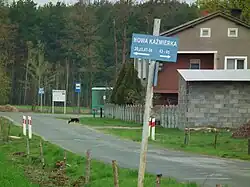 Road sign in Nowa Kazmierka