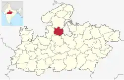 Location of Ashoknagar district in Madhya Pradesh