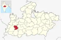 Location of Indore district in Madhya Pradesh