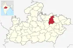 Location of Panna district in Madhya Pradesh