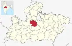Location of Vidisha district in Madhya Pradesh
