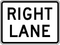 M5-6P Lane Designation - Right Lane (Plaque)