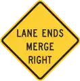 w9-2r lane ends merge right